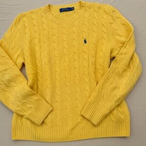 Ralph Lauren Wool & Cashmere Cable Knit Sweater in Yellow